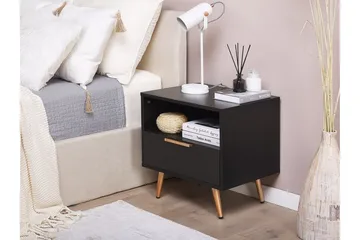 Indio Sängbord 50 cm - Svart/Guld - Möbler - Bord & matgrupp - Avlastningsbord & sidobord - Sängbord & nattduksbord