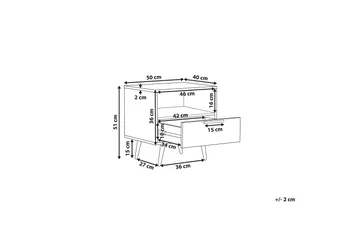 Indio Sängbord 50 cm - Svart/Guld - Möbler - Bord & matgrupp - Avlastningsbord & sidobord - Sängbord & nattduksbord
