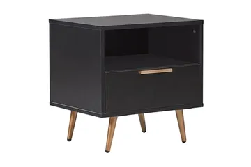 Indio Sängbord 50 cm - Svart/Guld - Möbler - Bord & matgrupp - Avlastningsbord & sidobord - Sängbord & nattduksbord