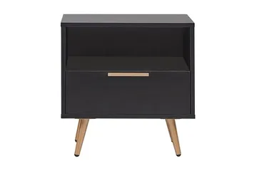 Indio Sängbord 50 cm - Svart/Guld - Möbler - Bord & matgrupp - Avlastningsbord & sidobord - Sängbord & nattduksbord