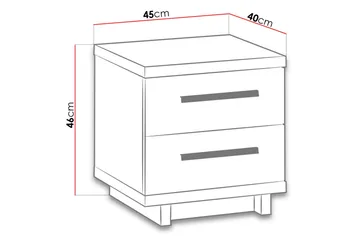 Ingram Sängbord 40 cm med Förvaring 2 Lådor - Ekfärg/Svart - Möbler - Bord & matgrupp - Avlastningsbord & sidobord - Sängbord & nattduksbord