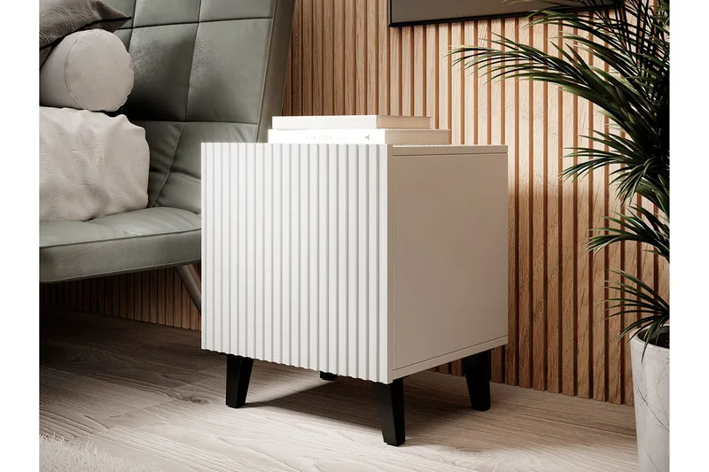 Juniskär Sängbord Fyrkantig Vit|Svart - Möbler - Bord & matgrupp - Avlastningsbord & sidobord - Sängbord & nattduksbord