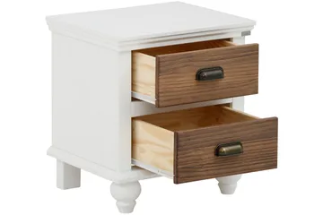 Kagami Sängbord 45x38 cm - Vit/Brun - Möbler - Bord & matgrupp - Avlastningsbord & sidobord - Sängbord & nattduksbord