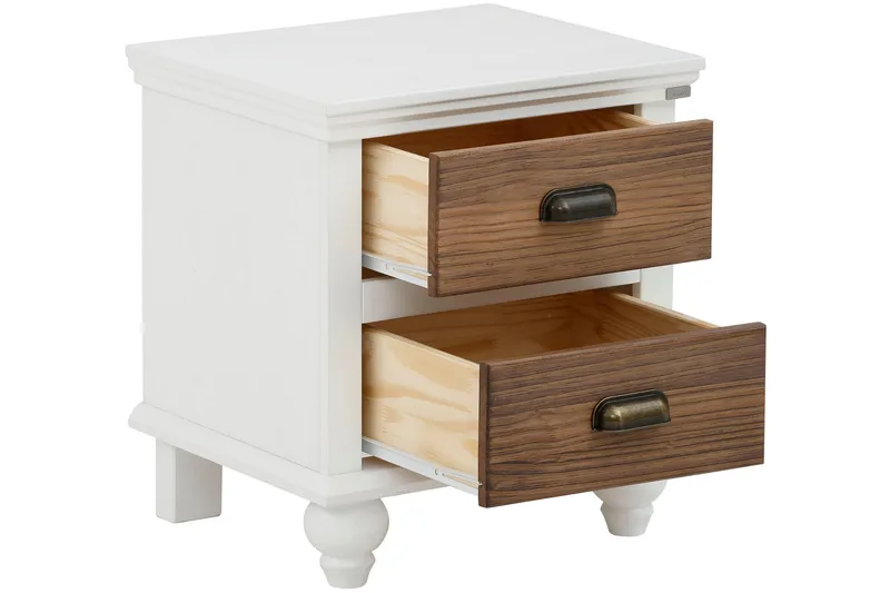 Kagami Sängbord 45x38 cm - Vit/Brun - Möbler - Bord & matgrupp - Avlastningsbord & sidobord - Sängbord & nattduksbord