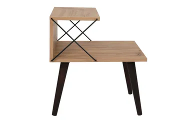 Kaysie Retro Sängbord 50 cm med Trä- och Ekutseende, Förvaring med Hyllor - Natur - Möbler - Bord & matgrupp - Avlastningsbord & sidobord - Sängbord & nattduksbord