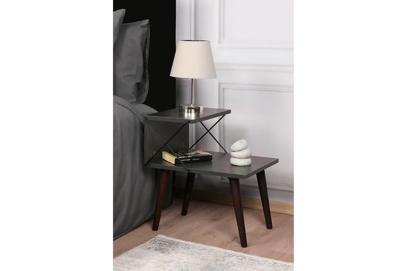 Kaysie Sängbord 50 cm - Antracit - Möbler - Bord & matgrupp - Avlastningsbord & sidobord - Sängbord & nattduksbord