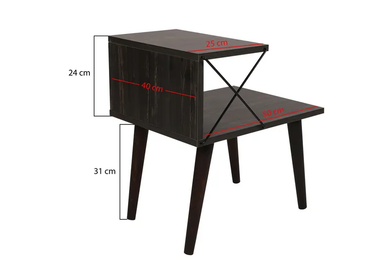 Kaysie Sängbord 50 cm - Mörkbrun - Möbler - Bord & matgrupp - Avlastningsbord & sidobord - Sängbord & nattduksbord