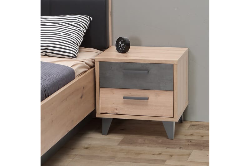 Kocherinovo Sängbord 42x50 cm - Brun/Grå - Möbler - Bord & matgrupp - Avlastningsbord & sidobord - Sängbord & nattduksbord