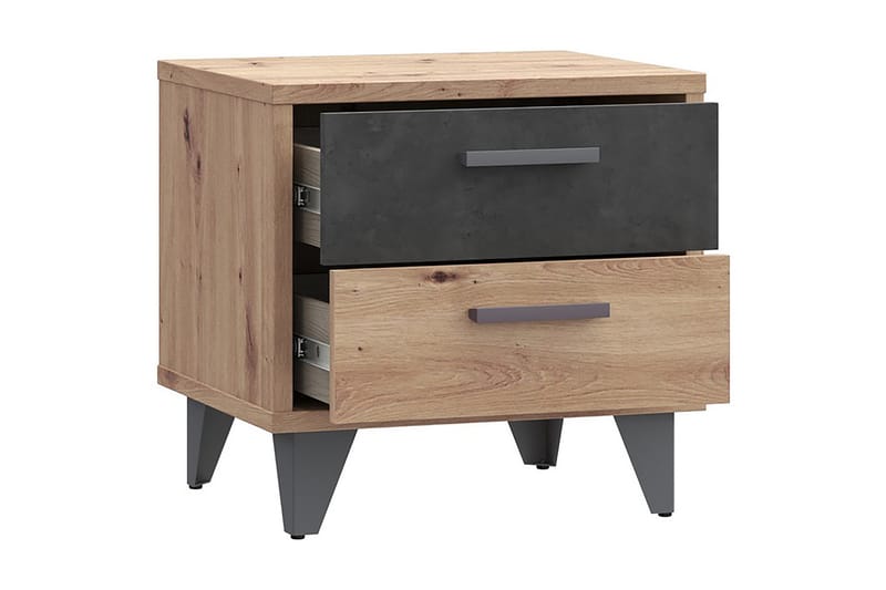 Kocherinovo Sängbord 42x50 cm - Brun/Grå - Möbler - Bord & matgrupp - Avlastningsbord & sidobord - Sängbord & nattduksbord
