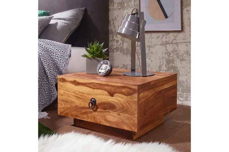 Krams Sängbord 40 cm med Förvaring Låda - Massivt Trä - Möbler - Bord & matgrupp - Avlastningsbord & sidobord - Sängbord & nattduksbord