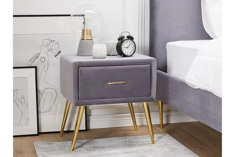 Larochelle Sängbord - Grå - Möbler - Bord & matgrupp - Avlastningsbord & sidobord - Sängbord & nattduksbord