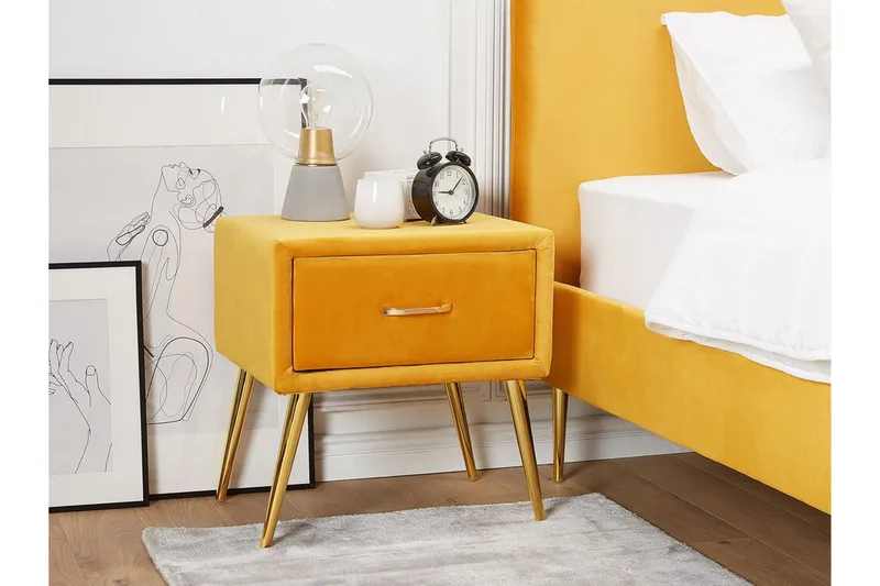 Larochelle Sängbord - Gul - Möbler - Bord & matgrupp - Avlastningsbord & sidobord - Sängbord & nattduksbord