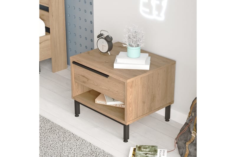 Liyakat Sängbord 53,6 cm - Valnöt - Möbler - Bord & matgrupp - Avlastningsbord & sidobord - Sängbord & nattduksbord