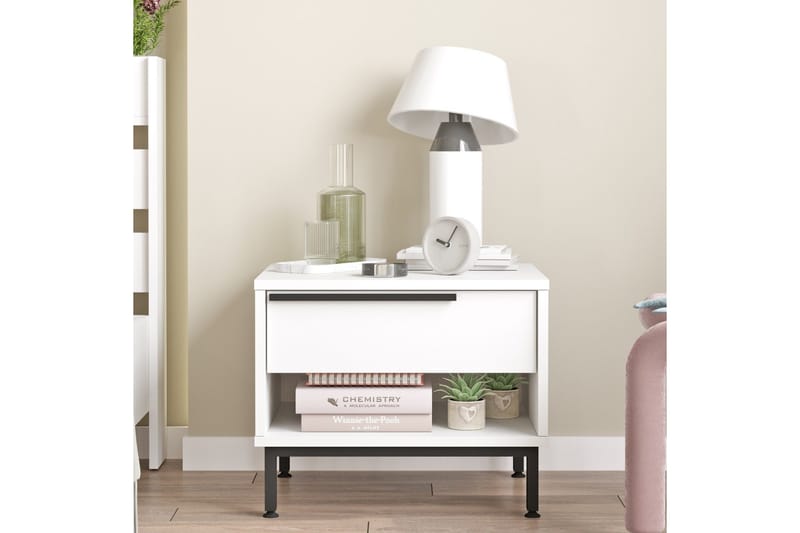 Liyakat Sängbord 53,6 cm - Vit - Möbler - Bord & matgrupp - Avlastningsbord & sidobord - Sängbord & nattduksbord