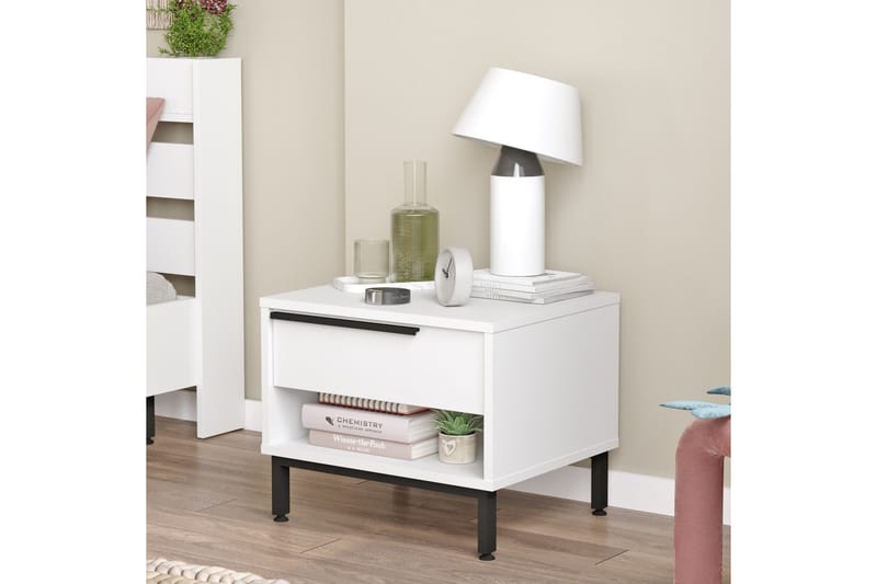 Liyakat Sängbord 53,6 cm - Vit - Möbler - Bord & matgrupp - Avlastningsbord & sidobord - Sängbord & nattduksbord