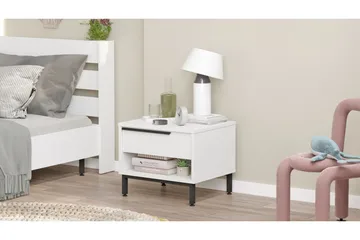 Liyakat Sängbord 53,6 cm - Vit - Möbler - Bord & matgrupp - Avlastningsbord & sidobord - Sängbord & nattduksbord