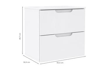 Llanharry Sängbord 50 cm med Förvaring 2 Lådor - Vit - Möbler - Bord & matgrupp - Avlastningsbord & sidobord - Sängbord & nattduksbord
