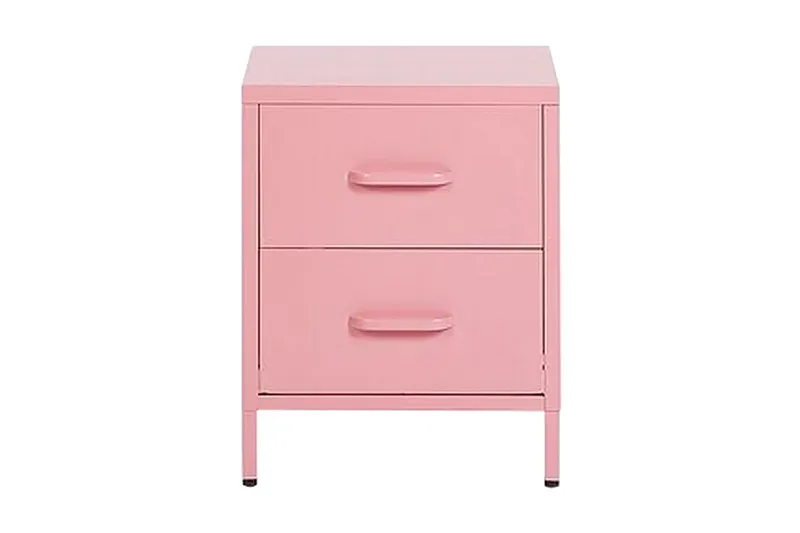 Malavin Sängbord 43 cm, Stål/Rosa