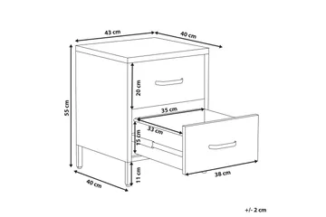 Malavin Sängbord 43 cm - Stål/Rosa - Möbler - Bord & matgrupp - Avlastningsbord & sidobord - Sängbord & nattduksbord