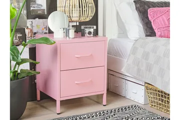 Malavin Sängbord 43 cm - Stål/Rosa - Möbler - Bord & matgrupp - Avlastningsbord & sidobord - Sängbord & nattduksbord