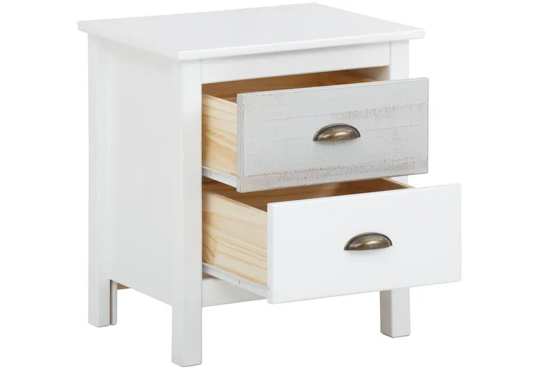 Meridian Sängbord 120 cm - Vit/Ljusgrå - Möbler - Bord & matgrupp - Avlastningsbord & sidobord - Sängbord & nattduksbord