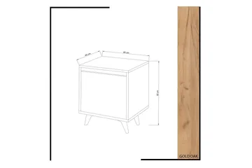 Mod Design Sängbord 45 cm med Förvaring Skåp - Trä/Vit - Möbler - Bord & matgrupp - Avlastningsbord & sidobord - Sängbord & nattduksbord