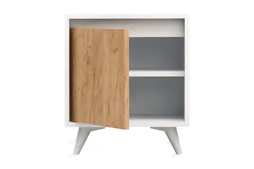 Mod Design Sängbord 45 cm med Förvaring Skåp - Trä/Vit - Möbler - Bord & matgrupp - Avlastningsbord & sidobord - Sängbord & nattduksbord