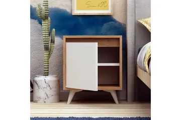 Mod Design Sängbord 45 cm med Förvaring Vitt Skåp - Trä/Vit - Möbler - Bord & matgrupp - Avlastningsbord & sidobord - Sängbord & nattduksbord