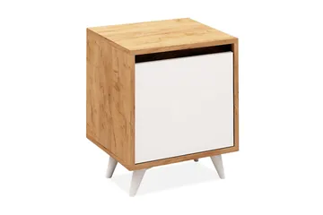 Mod Design Sängbord 45 cm med Förvaring Vitt Sk åp - Trä/Vit - Möbler - Bord & matgrupp - Avlastningsbord & sidobord - Sängbord & nattduksbord