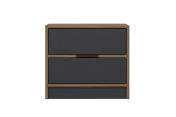 Munna Sängbord & Nattduksbord 54 cm med Trä- och Valnötsutseende, Förvaring med Lådor - Brun - Möbler - Bord & matgrupp - Avlastningsbord & sidobord - Sängbord & nattduksbord