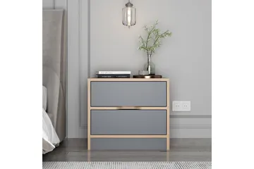 Munna Sängbord & Nattduksbord 54 cm med Trä- och Valnötsutseende, Förvaring med Lådor - Brun - Möbler - Bord & matgrupp - Avlastningsbord & sidobord - Sängbord & nattduksbord