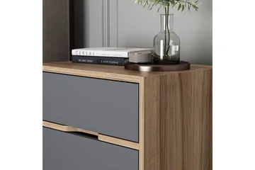 Munna Sängbord 54 cm - Valnöt/Antracit - Möbler - Bord & matgrupp - Avlastningsbord & sidobord - Sängbord & nattduksbord