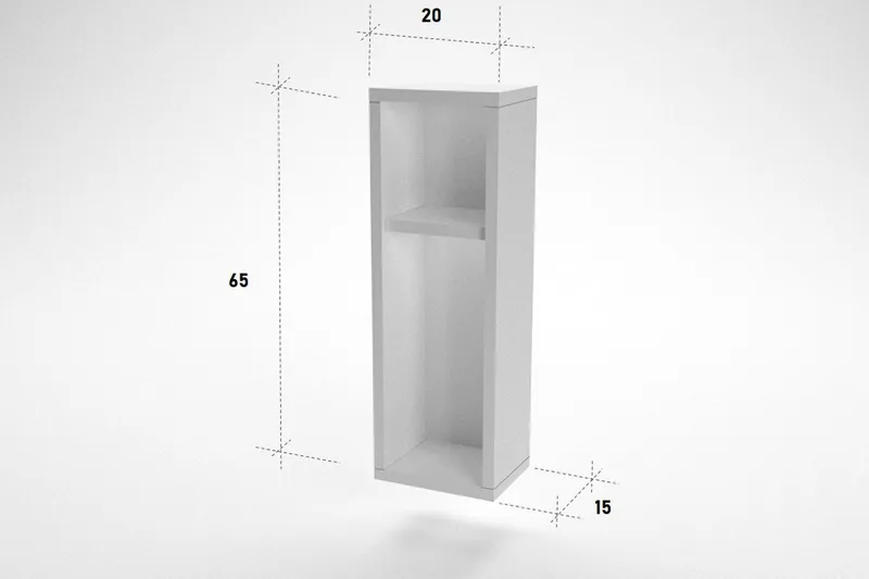 Myrvallen Sängbord 15 cm med Förvaring 2 Hyllor - Vit - Möbler - Bord & matgrupp - Avlastningsbord & sidobord - Sängbord & nattduksbord