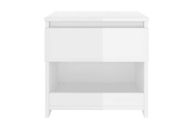 Nattduksbord 2 st vit högglans 40x30x39 cm spånskiva - Vit - Sängbord & nattduksbord