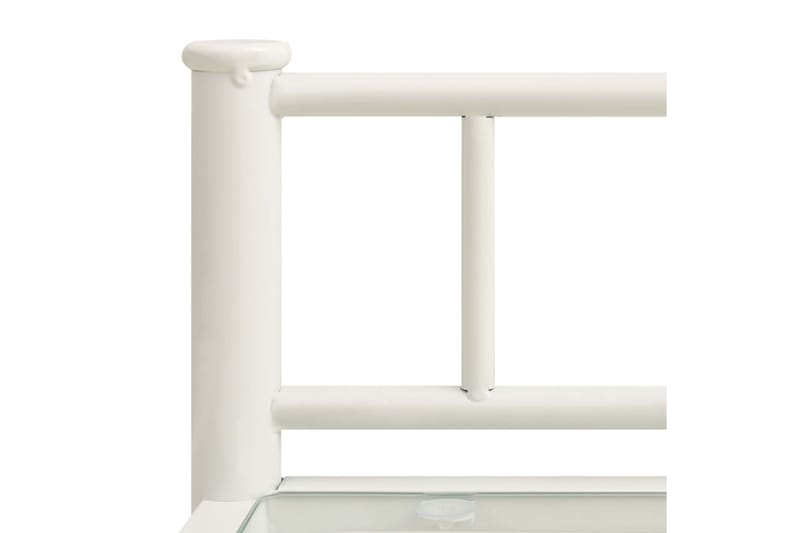 Nattduksbord 2 st vit och transparent metall och glas - Vit - Sängbord & nattduksbord