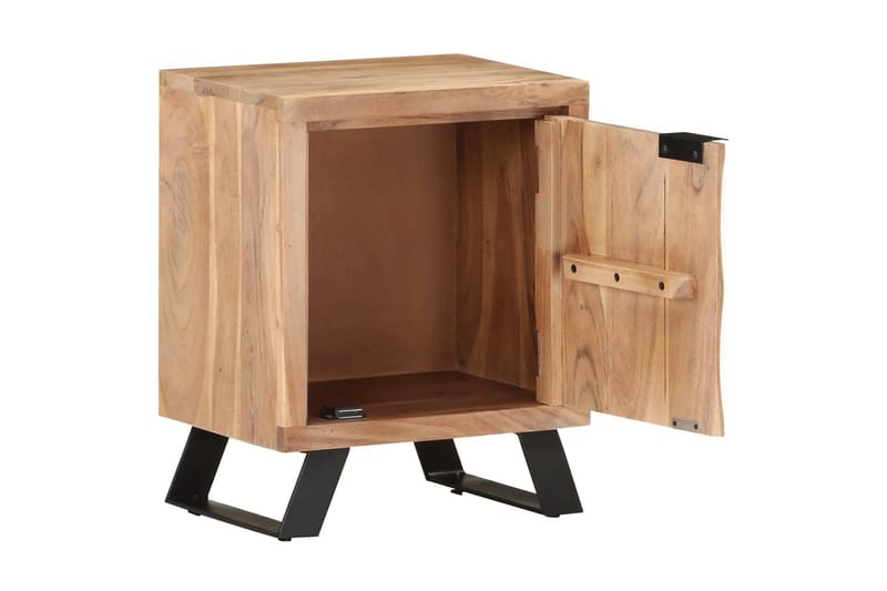 Nattduksbord 40x30x50 cm massivt akaciaträ med levande kant - Brun - Sängbord & nattduksbord