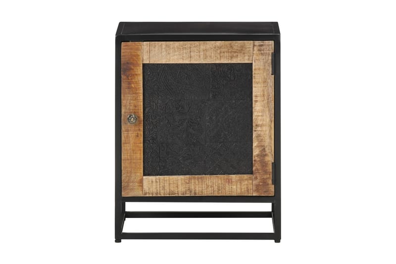 Nattduksbord 40x30x50 cm massivt grovt mangoträ - Svart - Sängbord & nattduksbord