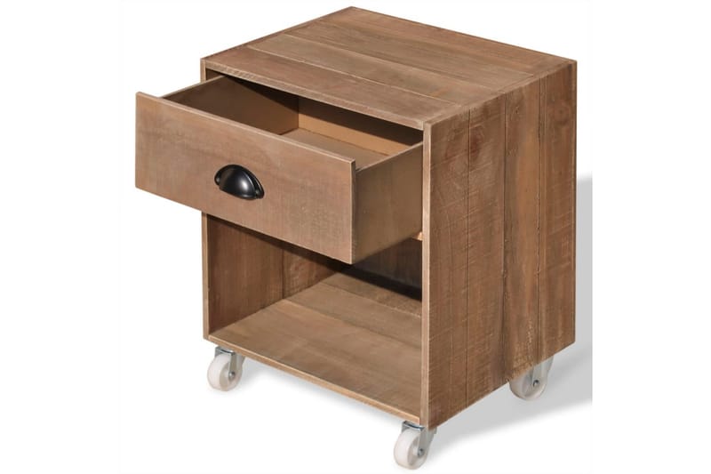 Nattduksbord brun massivt trä - Brun - Sängbord & nattduksbord