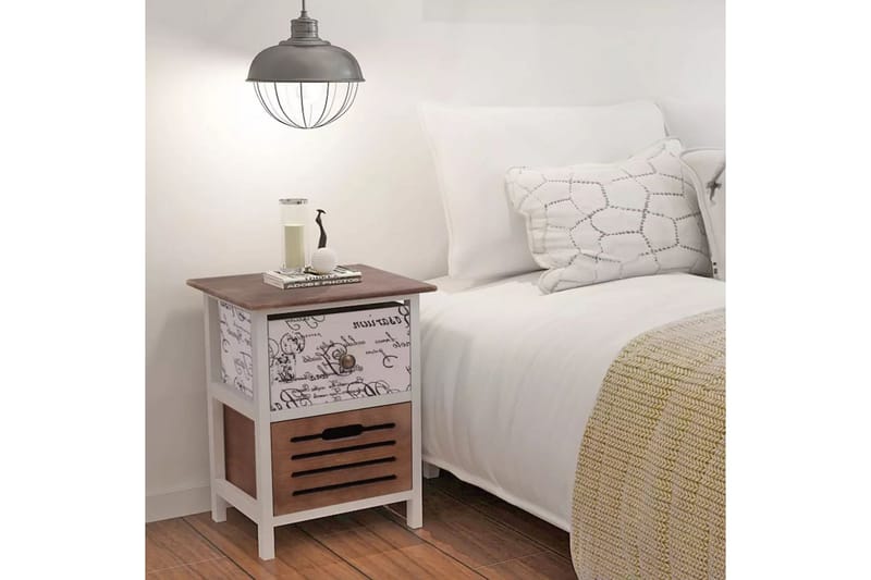 Nattduksbord trä 2 st - Flerfärgad - Sängbord & nattduksbord