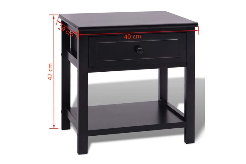 Nattduksbord trä svart - Svart - Sängbord & nattduksbord