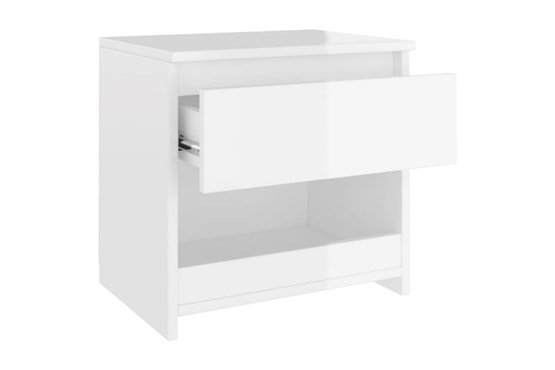 Nattduksbord vit högglans 40x30x39 cm spånskiva - Vit - Sängbord & nattduksbord
