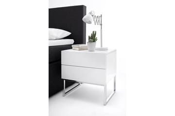 Nola Sängbord 50 cm Höga Ben med Förvaring 2 Lådor - Vit - Möbler - Bord & matgrupp - Avlastningsbord & sidobord - Sängbord & nattduksbord