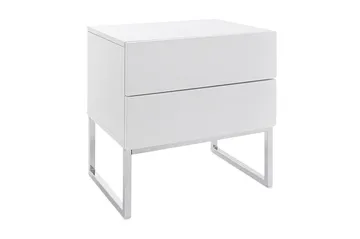 Nola Sängbord 50 cm Höga Ben med Förvaring 2 Lådor - Vit - Möbler - Bord & matgrupp - Avlastningsbord & sidobord - Sängbord & nattduksbord