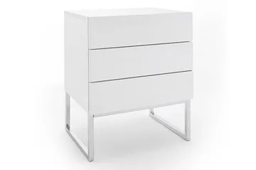 Nola Sängbord 50 cm Höga Ben med Förvaring 3 Lådor - Vit - Möbler - Bord & matgrupp - Avlastningsbord & sidobord - Sängbord & nattduksbord