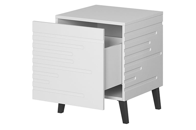 Novaj Sängbord 44 cm - Matt Vit/Svart - Möbler - Bord & matgrupp - Avlastningsbord & sidobord - Sängbord & nattduksbord