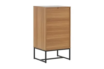 Nueva Sängbord 49 cm med Lådor i Trä med Metallunderrede - Vit - Möbler - Bord & matgrupp - Avlastningsbord & sidobord - Sängbord & nattduksbord