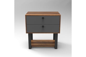 Numandro Sängbord 80 cm - Teak/Antracit - Möbler - Bord & matgrupp - Avlastningsbord & sidobord - Sängbord & nattduksbord