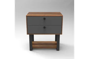 Numandro Sängbord 80 cm - Teak/Antracit - Möbler - Bord & matgrupp - Avlastningsbord & sidobord - Sängbord & nattduksbord