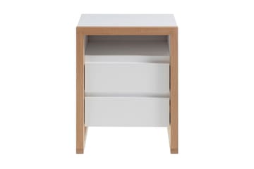 Nuzman Nattduksbord 48 cm - Vit/Ek - Möbler - Bord & matgrupp - Avlastningsbord & sidobord - Sängbord & nattduksbord