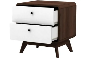 Olivet Sängbord & Nattduksbord 51 cm med Trä- och Valnötsutseende, Förvaring med Lådor - Valnötsbrun - Möbler - Bord & matgrupp - Avlastningsbord & sidobord - Sängbord & nattduksbord